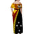 PNG Hibiscus Tribal Pattern Off Shoulder Long Dress - Western Province LT7 - Polynesian Pride