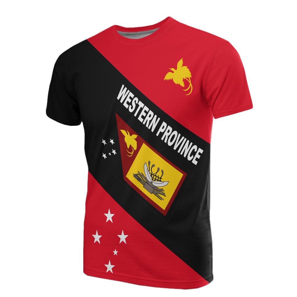 Papua New Guinea T Shirt PNG Flag Western Province Flag Unisex Red - Polynesian Pride