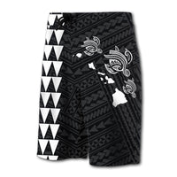 Hawaii Kakau Polynesian Three Turtles Map Board Shorts - White - Polynesian Pride