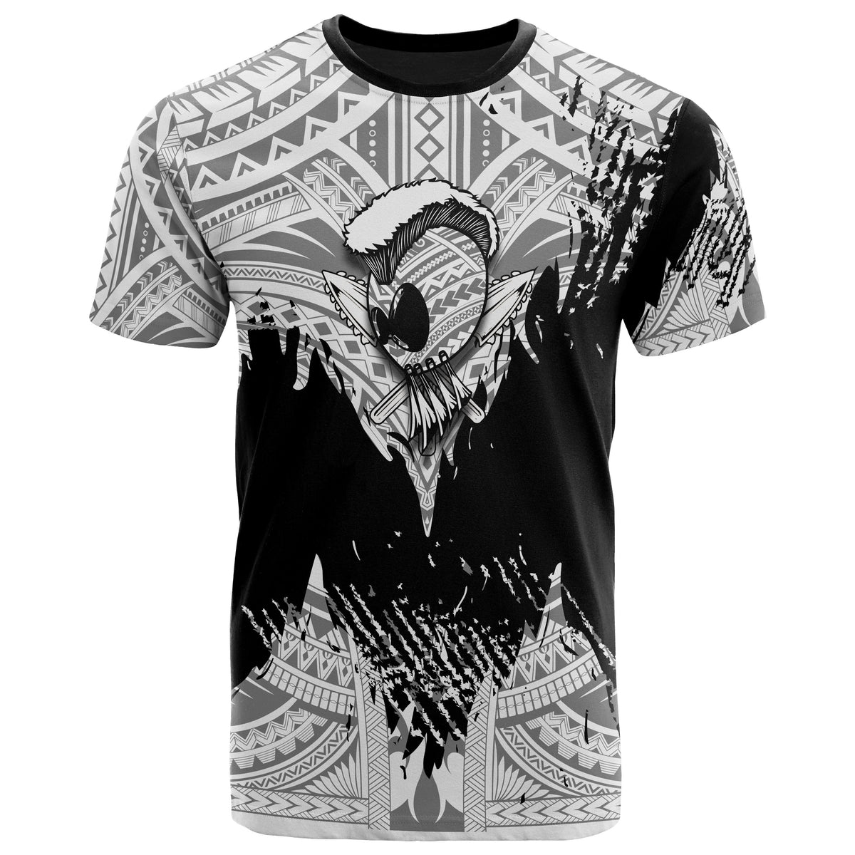 Hawaii Polynesian Warrior Ikaika T Shirt Benjamin Style White - Polynesian Pride