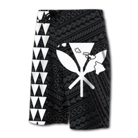 Hawaii Kakau Polynesian Kanaka Map Board Shorts - White - Polynesian Pride