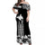 PNG Hibiscus Tribal Pattern Off Shoulder Long Dress Motuan White Color LT7 Long Dress Black - Polynesian Pride