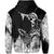 Hawaii Polynesian Hoodie Zip Warrior Ikaika Benjamin Style White - Polynesian Pride