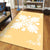 Hawaiian Quilt Maui Plant And Hibiscus Pattern Area Rug - White Beige - AH - Polynesian Pride