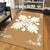 Hawaiian Quilt Maui Plant And Hibiscus Pattern Area Rug - White Gold - AH - Polynesian Pride
