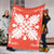 Hawaiian Quilt Maui Plant And Hibiscus Premium Blanket - White Orange - AH - Polynesian Pride