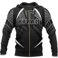 Hawaii Polynesian Zipper Hoodie White The Face Style - Polynesian Pride