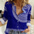 Queen Salote College Tonga Women Casual Shirt Kupesi Style - Ver03 LT7 Female Blue - Polynesian Pride