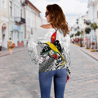 Papua New Guinea And East New Britain Province Off Shoulder Sweater LT6 - Polynesian Pride