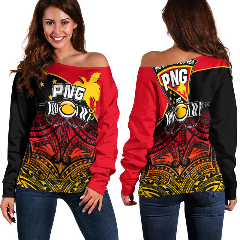 PNG Rugby The Kumuls Off Shoulder Sweater LT6 - Polynesian Pride