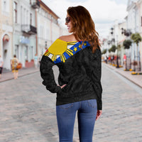 Pilipinas Off Shoulder Sweater Simple Style - Black LT6 - Polynesian Pride