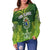 Cook Islands Women Off Shoulder Sweater Happy Independence Anniversary LT8 - Polynesian Pride