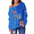 Fiji Constitution Day Half Tapa Patterns Women Off Shoulder Sweater LT6 - Polynesian Pride