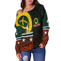 (Custom Personalised) Penama Day Wome's Off Shoulder Sweater Polynesian Patterns Mix Sand Drawing LT6 - Polynesian Pride
