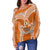 (Custom Personalised)Tailulu College Women's Off Shoulder Sweater Orange Style LT6 - Polynesian Pride