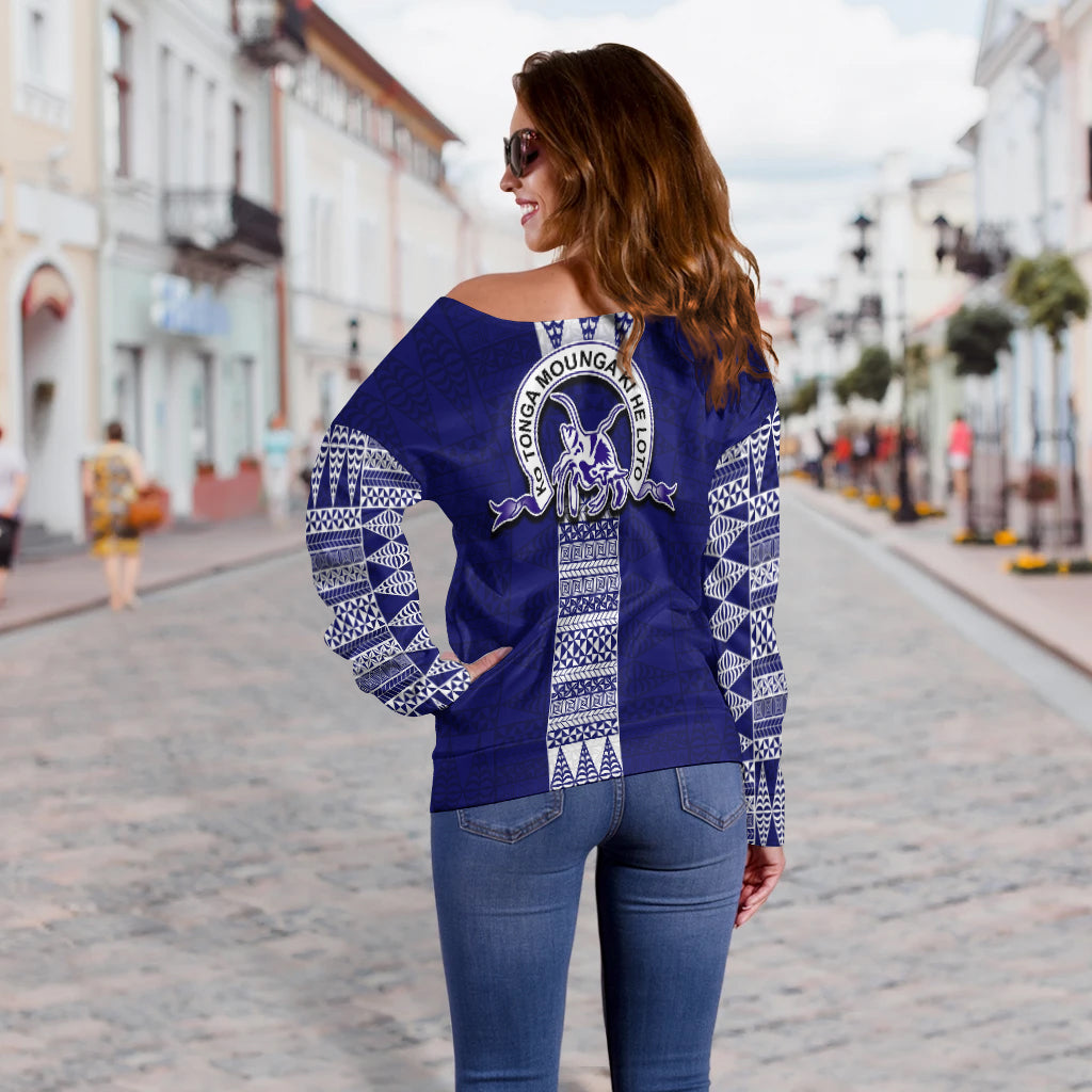 Queen Salote College Off Shoulder Sweater Tonga Simple Style LT6 - Polynesian Pride
