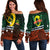 (Custom Personalised) Penama Province Wome's Off Shoulder Sweater Polynesian Patterns Mix Sand Drawing LT6 Red - Polynesian Pride
