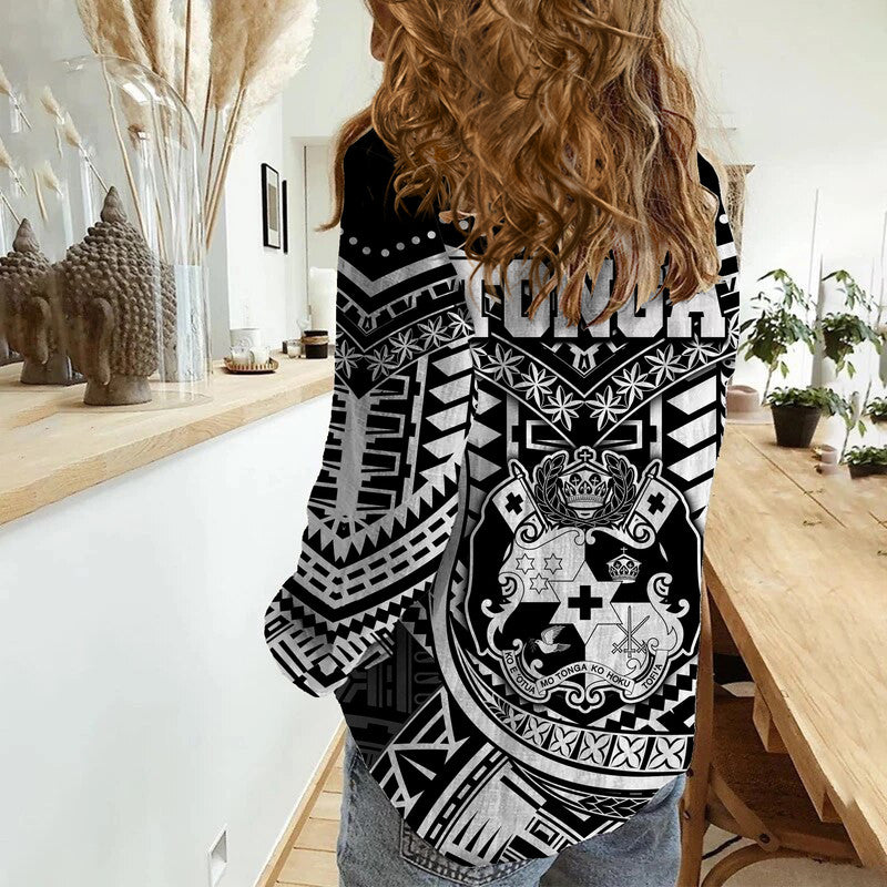 Tonga Coat of Arms Women Casual Shirt LT9 - Polynesian Pride