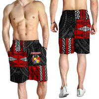 Tonga Men Short Tongan Pattern Mix Polynesian LT13 Men's Shorts Red - Polynesian Pride