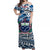 Samoa Off Shoulder Long Dress Hibiscus and Turtles Blue LT13 Women Blue - Polynesian Pride