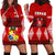 Tonga Hoodie Dress - Tongan Pattern LT13 Red - Polynesian Pride