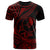 Yap State T Shirt Plumeria Flowers Red Version Unisex Black - Polynesian Pride