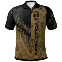 Guam Custom Polo Shirt Gold Color Symmetry Style Unisex Black - Polynesian Pride