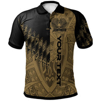 Papua New Guinea Custom Polo Shirt Gold Color Symmetry Style Unisex Black - Polynesian Pride