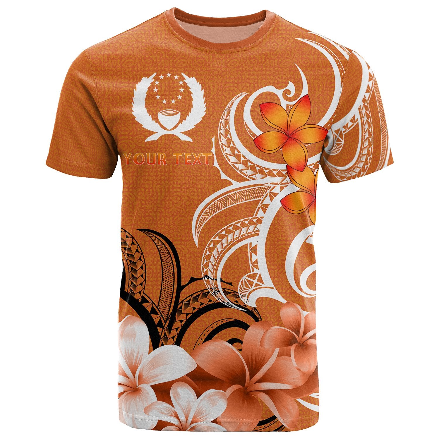 Custom Pohnpei Custom T Shirt Pohnpei Spirit Unisex Orange - Polynesian Pride