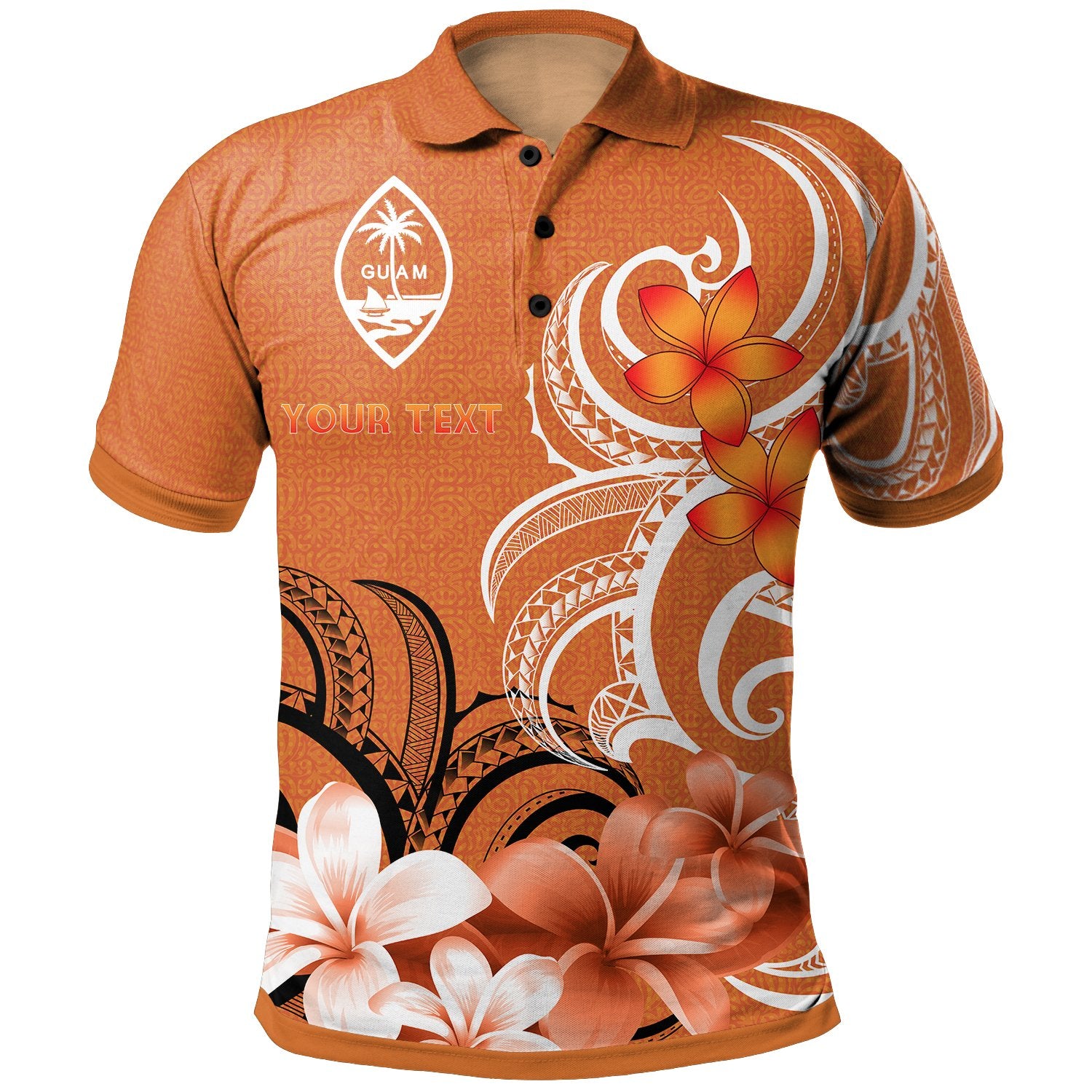 Custom Guam Custom Polo Shirt Guahananian Spirit Unisex Orange - Polynesian Pride