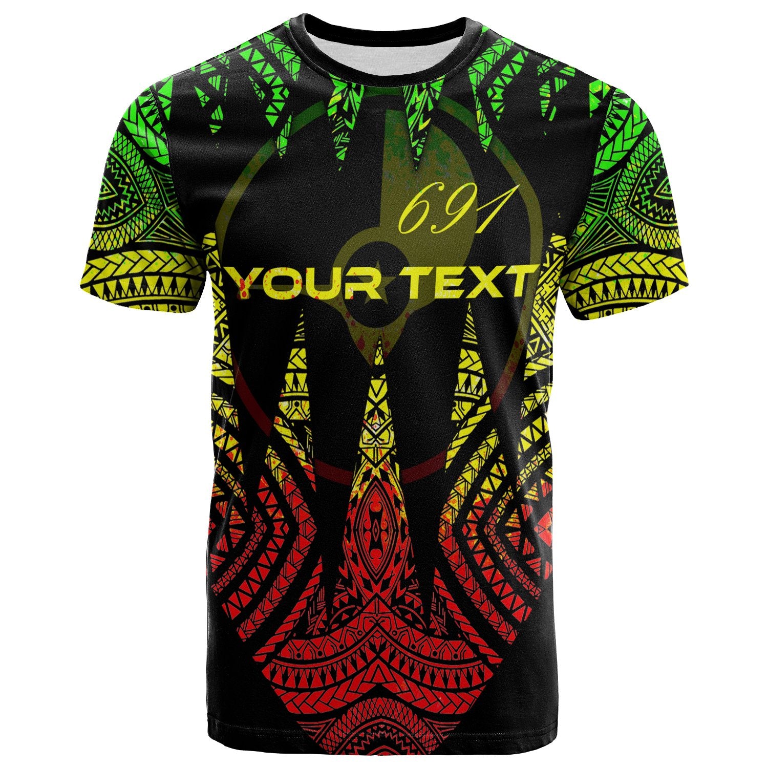 Yap Custom T Shirt Micronesian Teeth Shark Style Reggae Unisex Black - Polynesian Pride