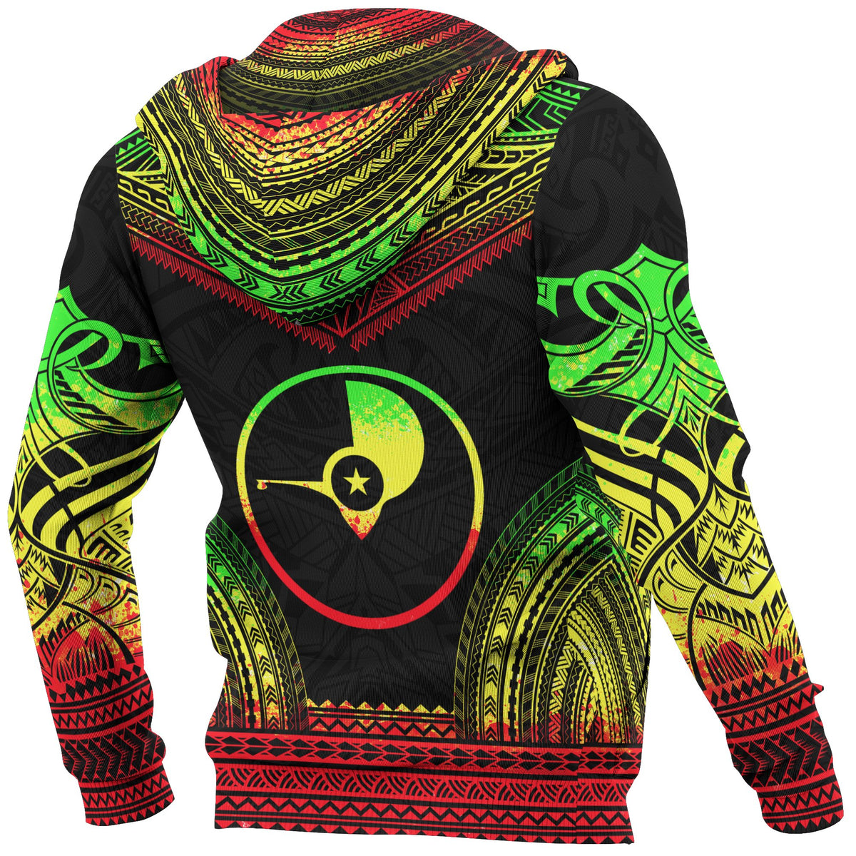 Yap All Over Hoodie Micronesian Reggae Color Version Chief Style - Polynesian Pride