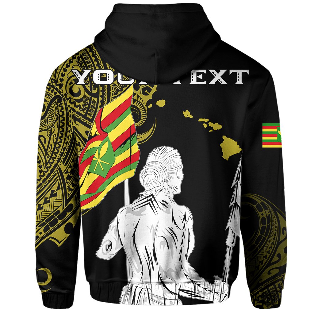 Personalized Hawaii Kanaka Map Polynesian Warrior Ikaika Hoodie William Style Yellow - Polynesian Pride