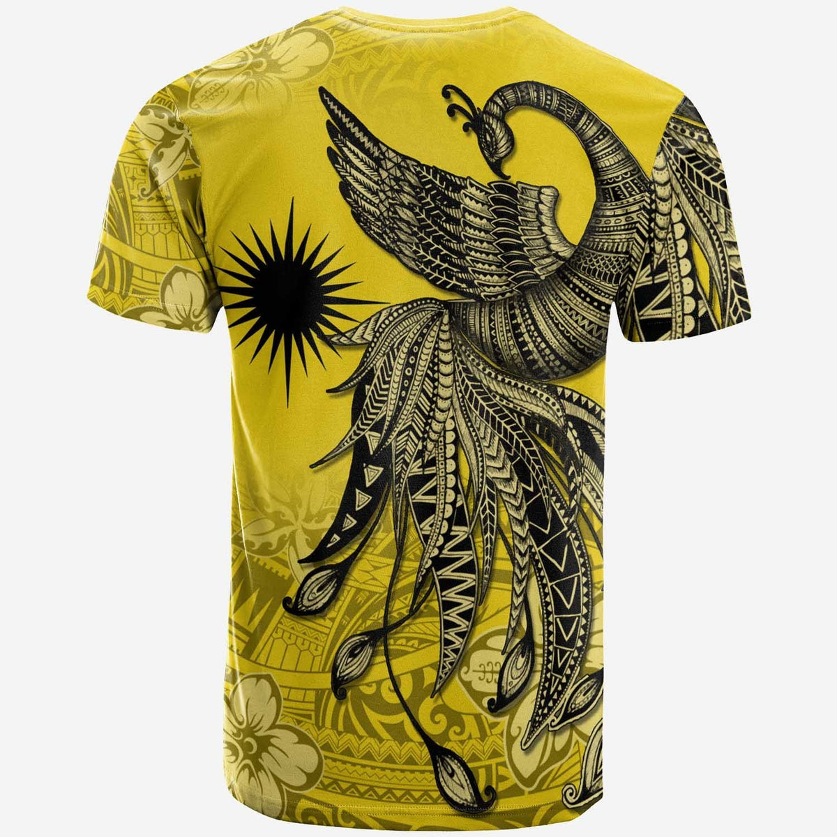 Marshall Islands T Shirt Polynesian Phoenix Bird, Fairytales Bird Yellow - Polynesian Pride