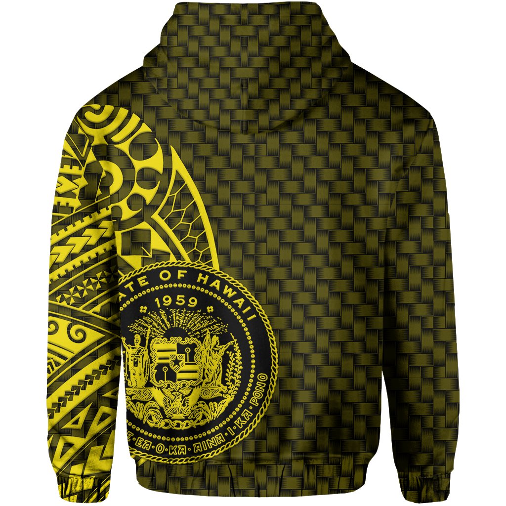 Hawaii Polynesian Hoodie Yellow Emboss Style - Polynesian Pride
