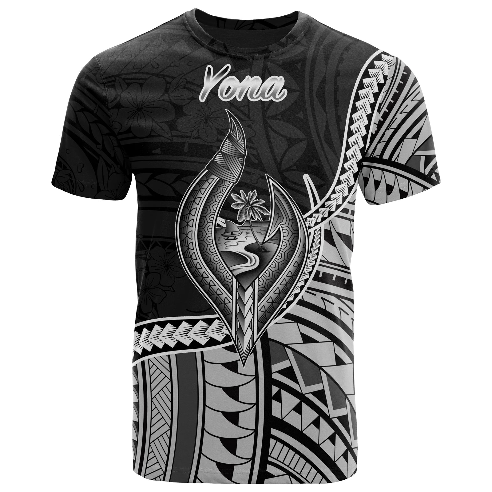 Guam T Shirt Yona Polynesian Patterns Unisex Black - Polynesian Pride