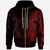 French Polynesia Zip Hoodie Custom Polynesian Pattern Style Red Color Unisex Red - Polynesian Pride