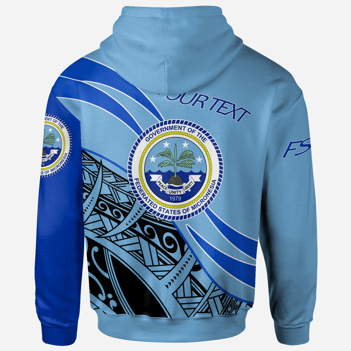 Federated States of Micronesia Hoodie Custom Symmetrical Lines - Polynesian Pride