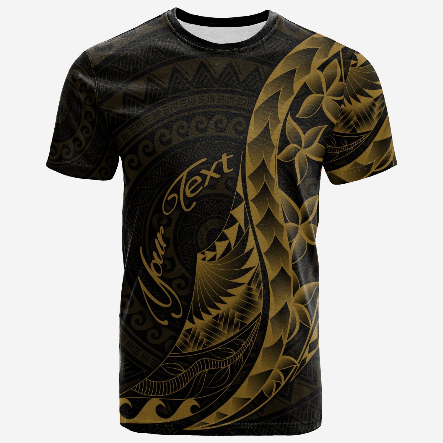Kiribati T Shirt Custom Polynesian Pattern Style Gold Color Unisex Art - Polynesian Pride