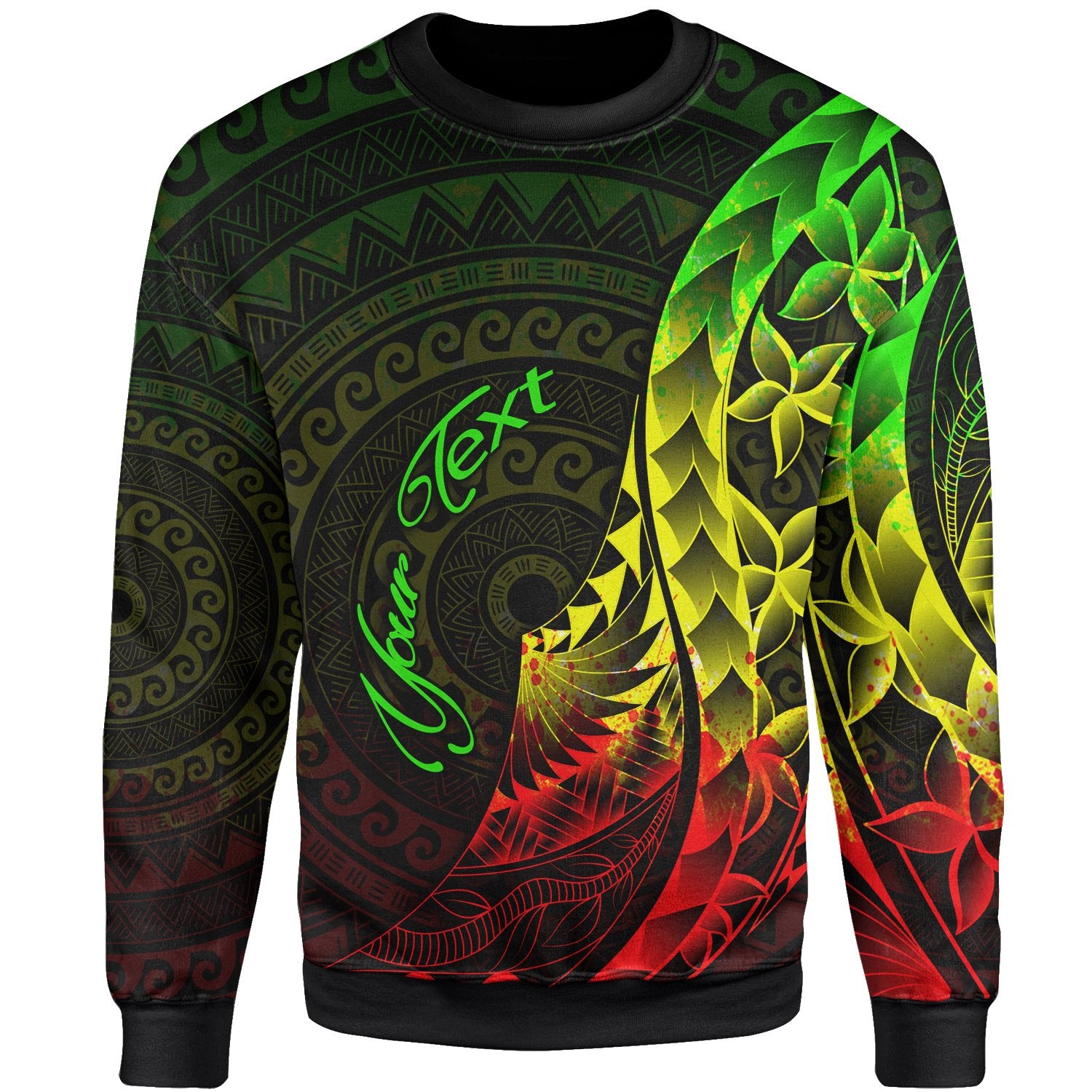 Kiribati Sweatshirt - Custom Personalised Polynesian Pattern Style Reggae Color Unisex Reggae - Polynesian Pride