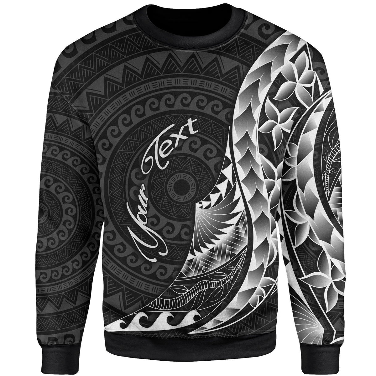 Federated States of Micronesia Sweatshirt - Custom Personalised Polynesian Pattern Style Unisex Black - Polynesian Pride