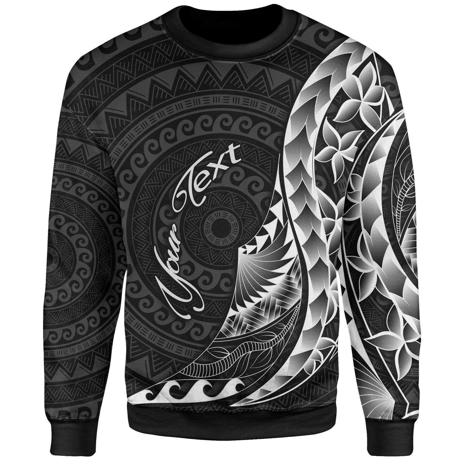 Kiribati Sweatshirt - Custom Personalised Polynesian Pattern Style Unisex Black - Polynesian Pride