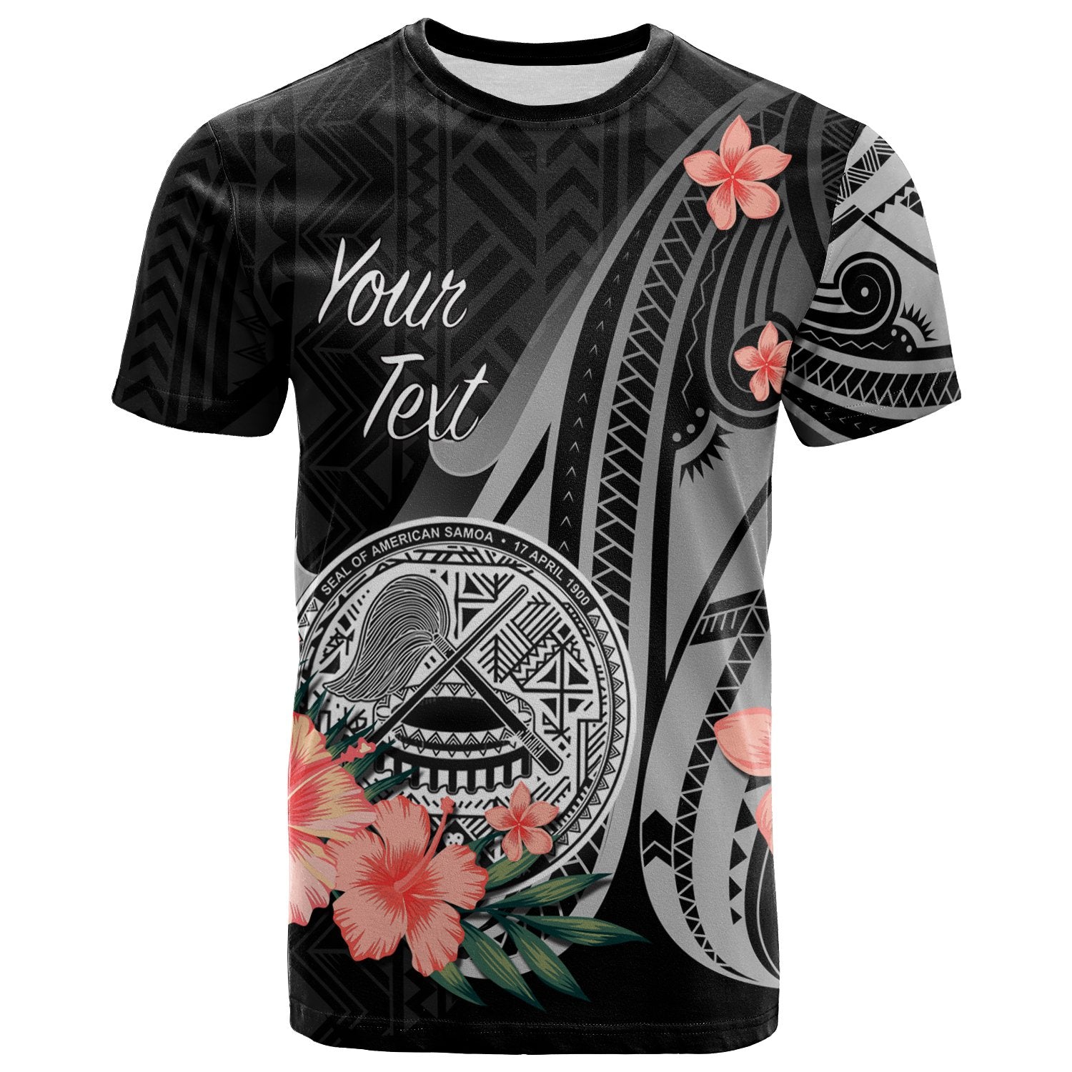 American Samoa Custom T Shirt Polynesian Hibiscus Pattern Style Unisex Black - Polynesian Pride