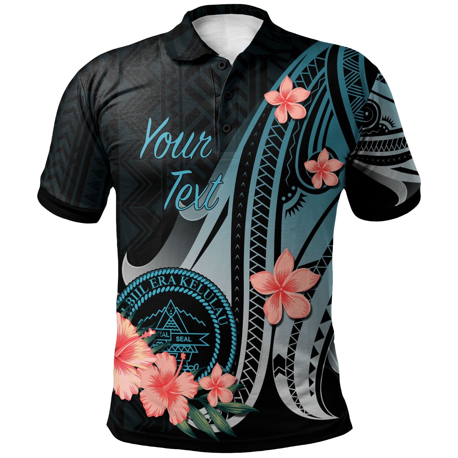 Palau Custom Polo Shirt Turquoise Polynesian Hibiscus Pattern Style Unisex Turquoise - Polynesian Pride