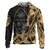 Guam Zip up Hoodie Guam Seal With Shark Gold Color Unisex Black - Polynesian Pride