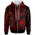 Federated States of Micronesia Zip up Hoodie Humpback Whale & Coat of Arms Red Unisex Red - Polynesian Pride