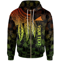 Tokelau Polynesian Custom Zip up Hoodie Polynesian Wings (Reggae) Unisex Reggae - Polynesian Pride
