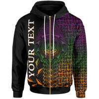 Hawaii Custom Zip up Hoodie Hawaii Seal Rocket Style Unisex Black - Polynesian Pride