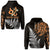Custom Leo Zodiac Style Maori Zip Hoodie Orange Lion LT13 Unisex Black - Polynesian Pride