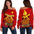 Papua New Guinea Off Shoulder Sweater the One and Only LT13 Red - Polynesian Pride
